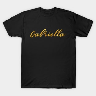 Gabriella Name Hand Lettering in Faux Gold Letters T-Shirt